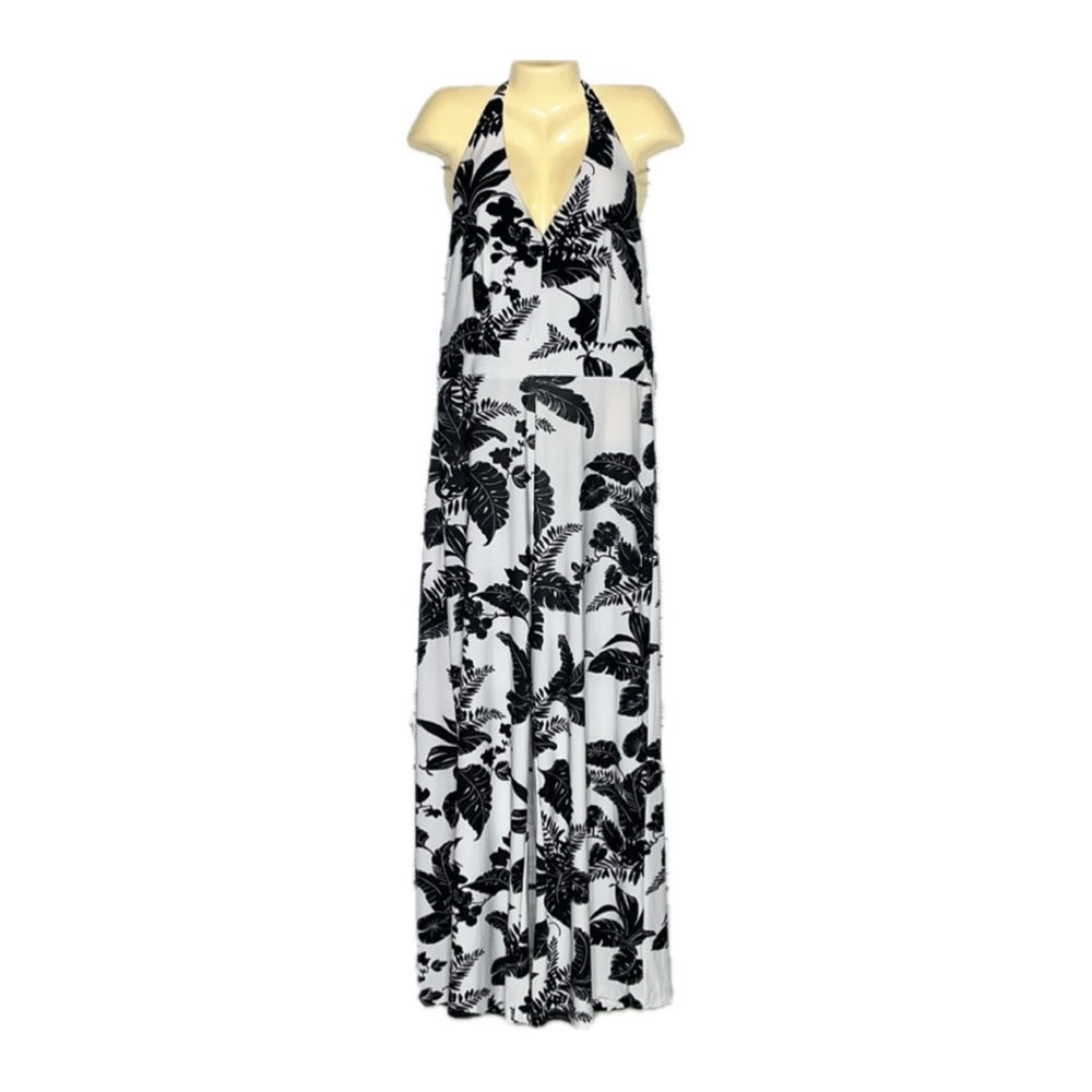 New York & Company Monochrome Floral Jumpsuit 6